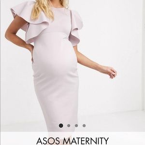 ASOS lavender maternity midi dress